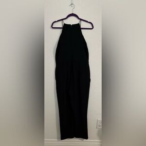 Express- black cropped lace-up lace romper- Size large